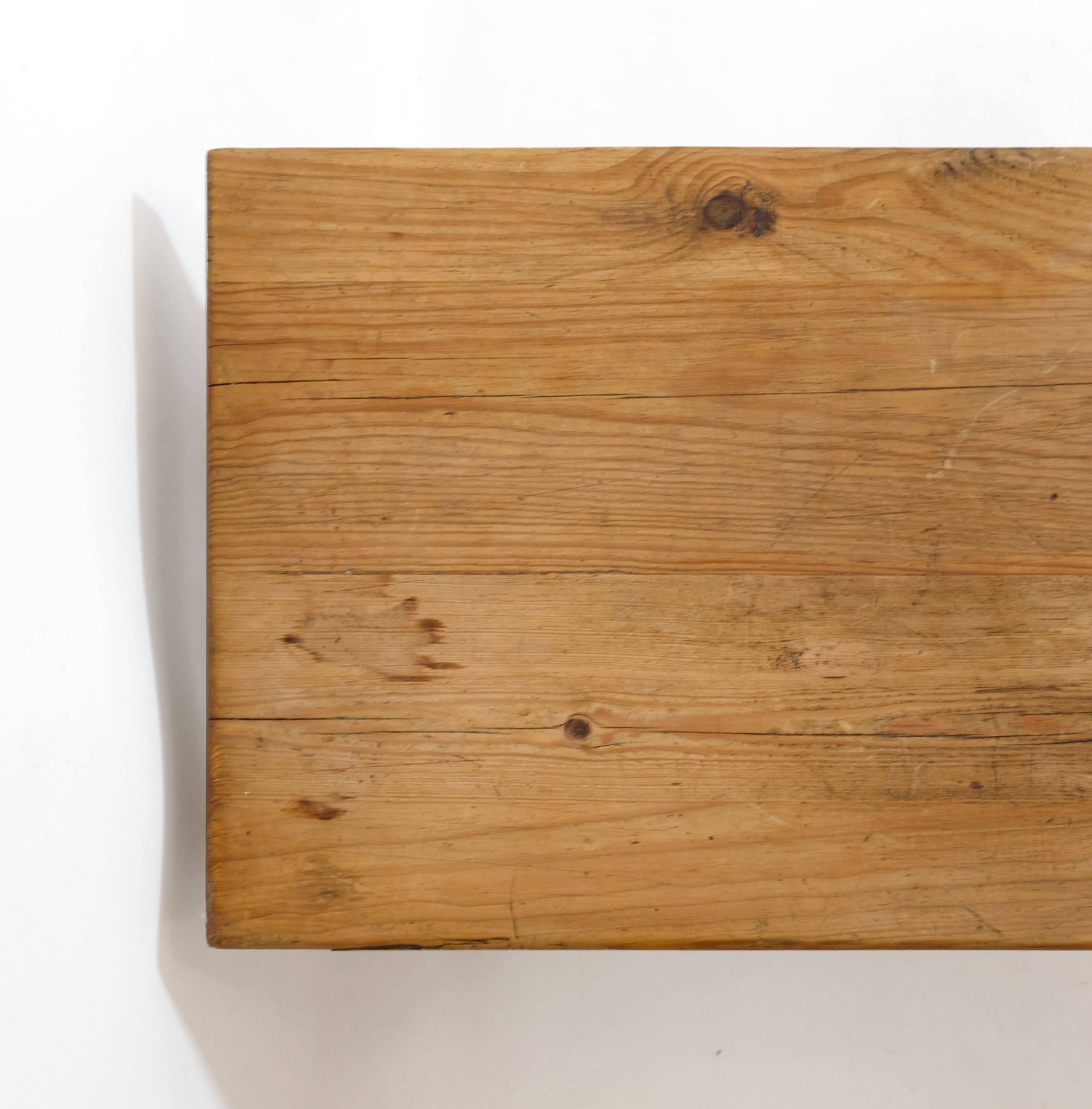 4-seater solid wood bench from the 70s-80s.