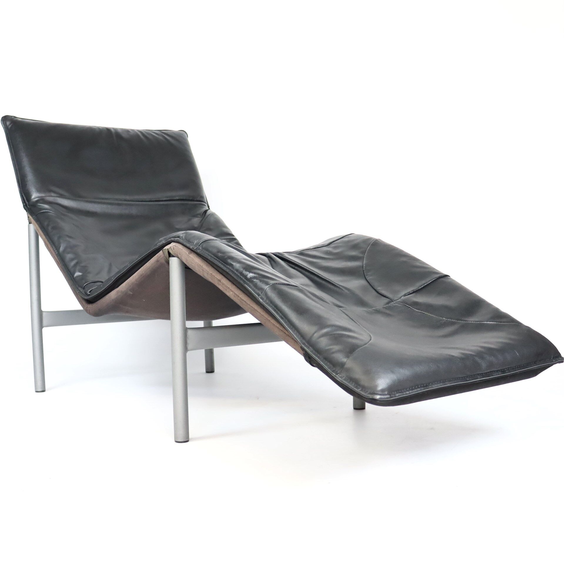 80s leather lounge chair