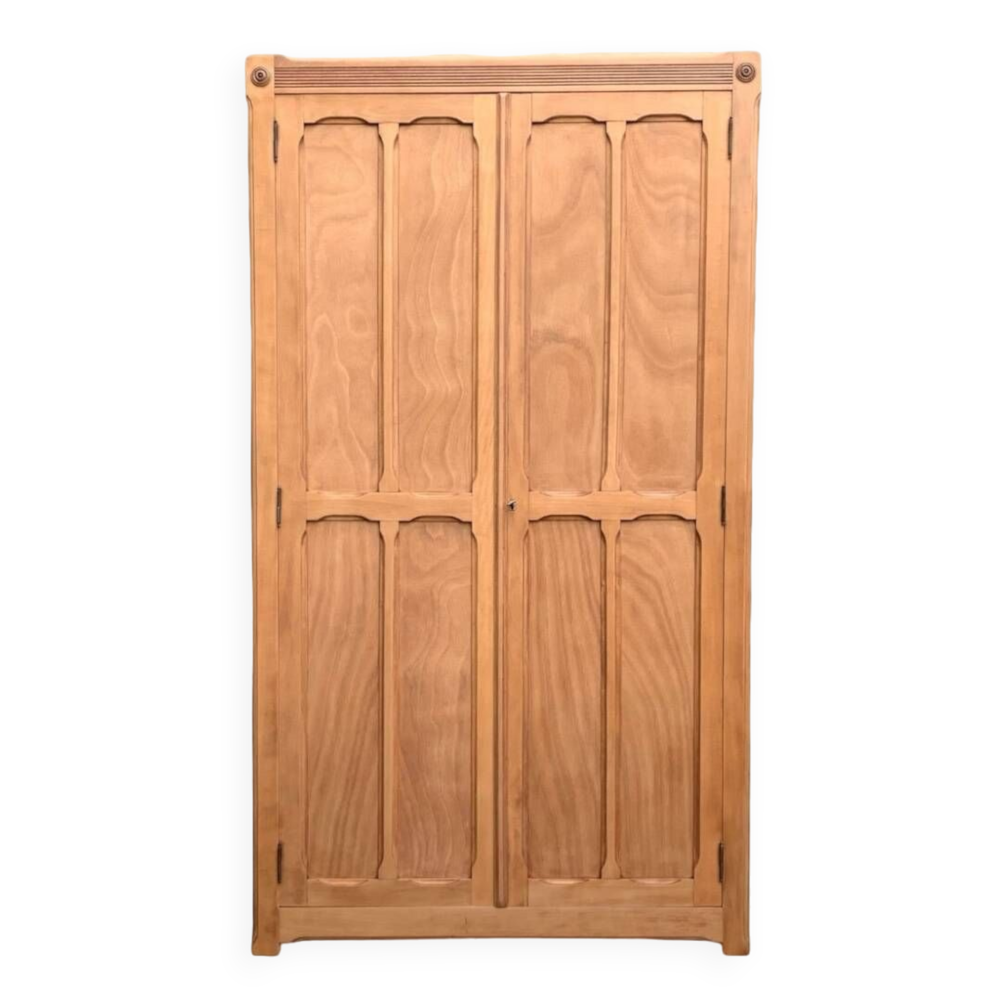 Parisian paneled cabinet in raw wood, 1940