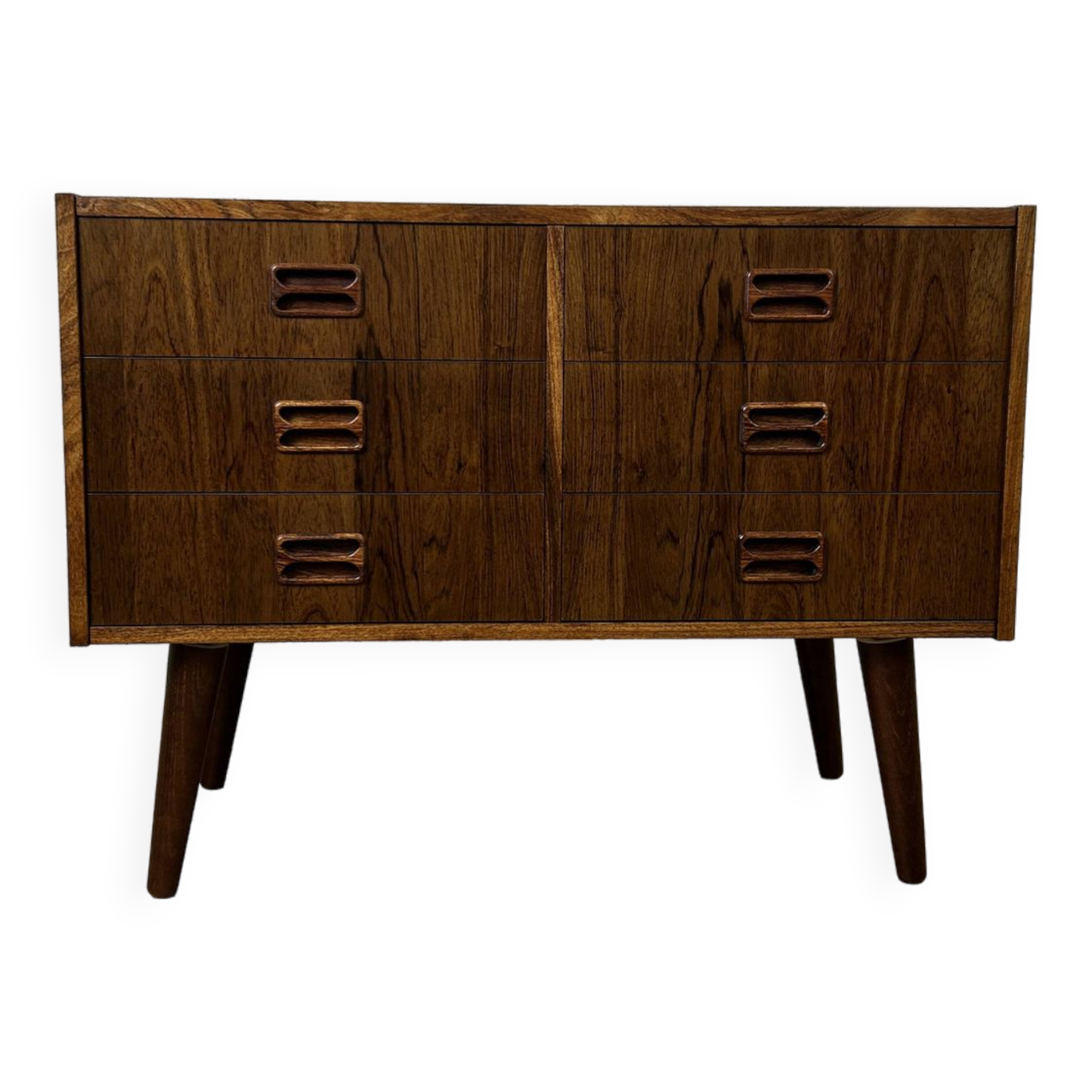 Vintage Scandinavian low chest of drawers in rosewood by Westergaards Mobelfabrik, 1960s