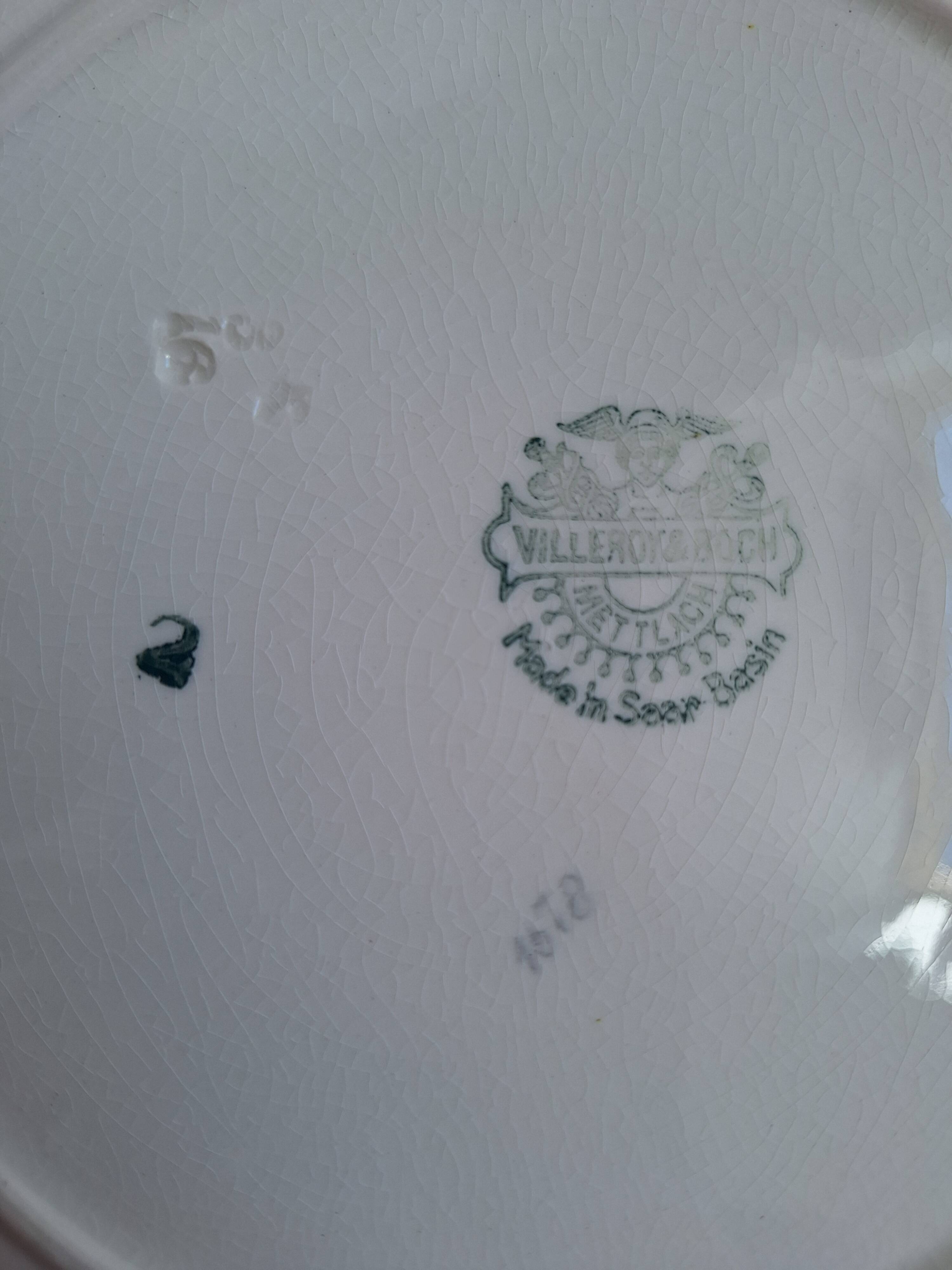 Vintage blue pink green dinner plates