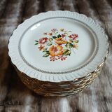 12 antique flat plates "Capri"