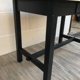 Old farm dining table, solid wood and black foot
