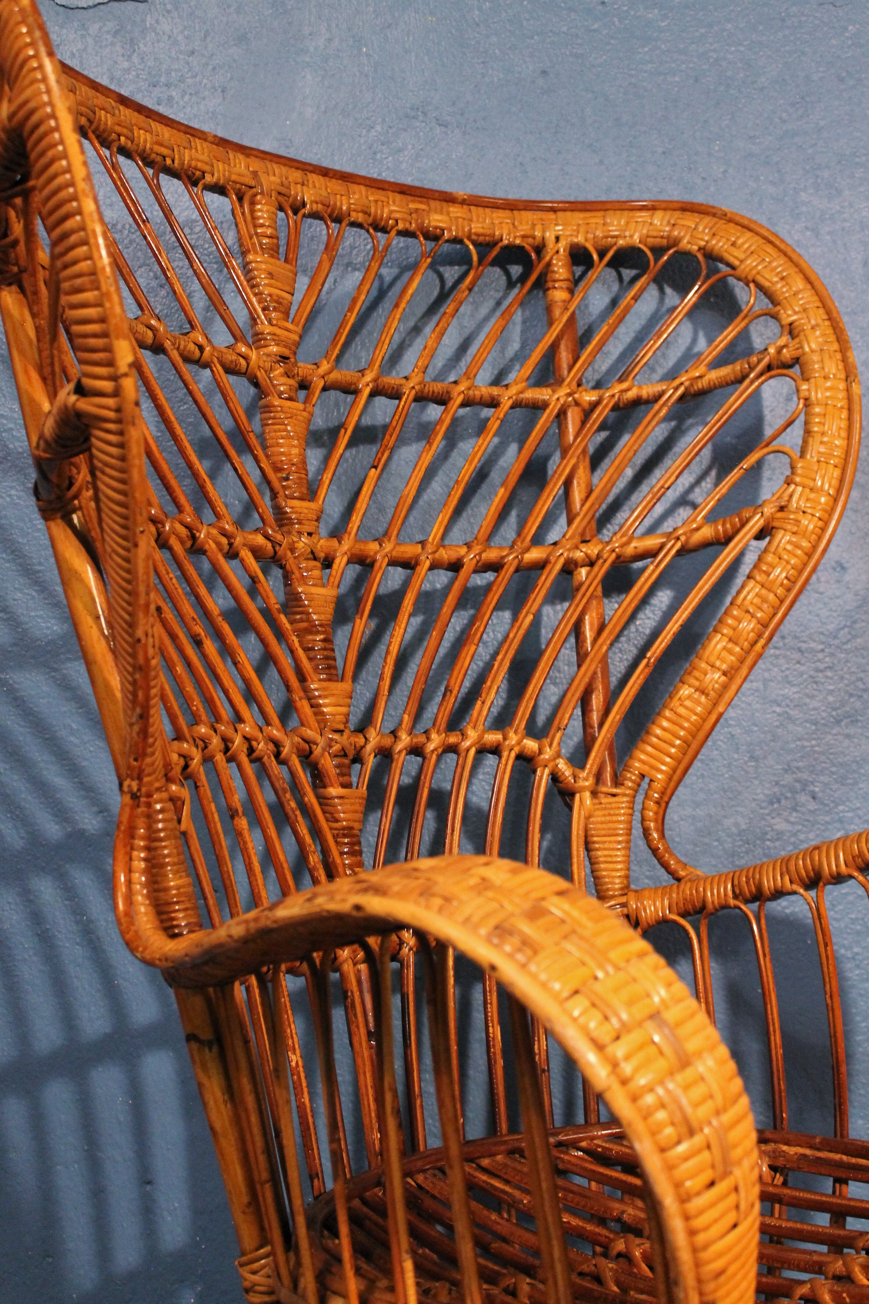 Rattan armchair by Gio Ponti & Lio Carminati Bonacinati edition 1950