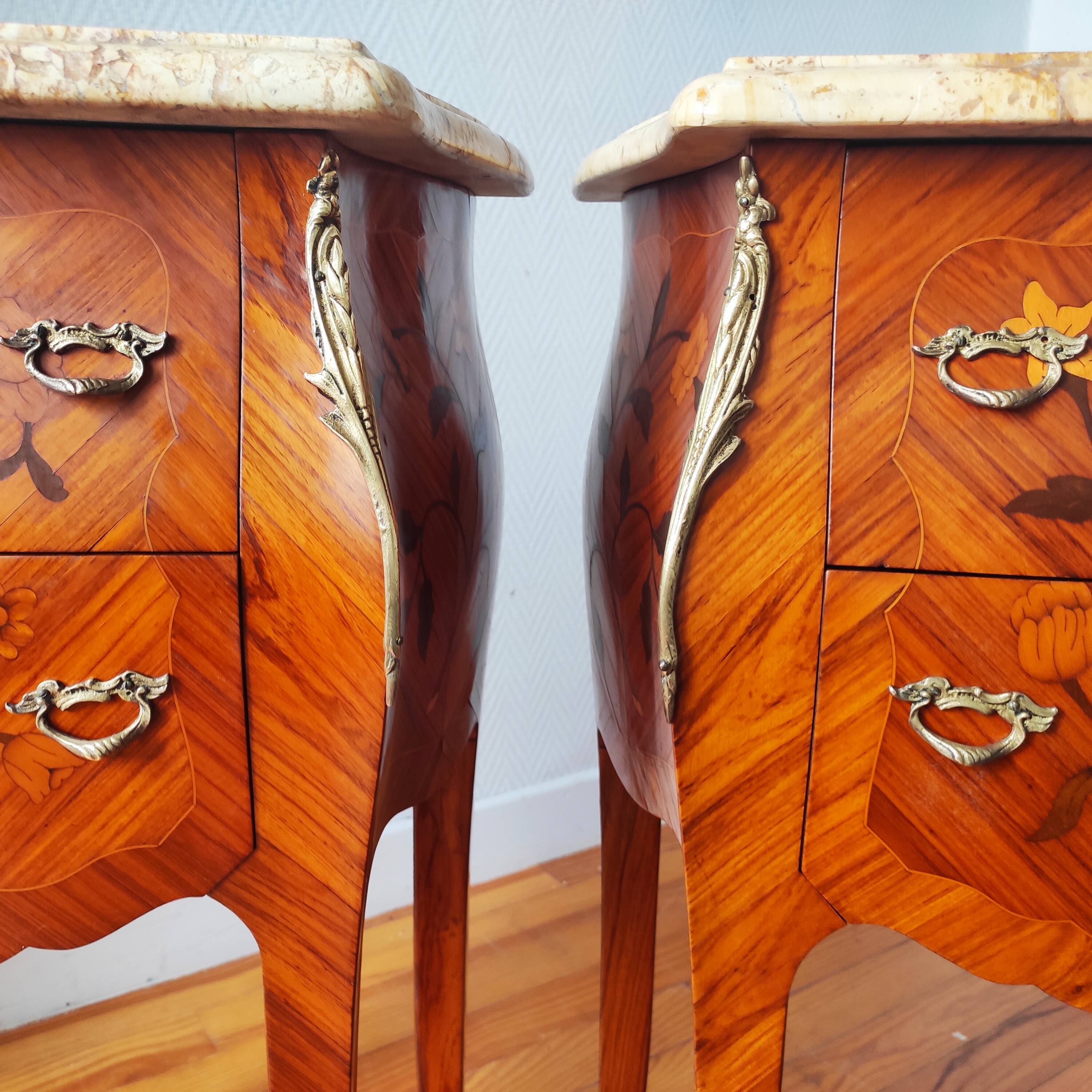 Pair of Louis XV style bedside tables