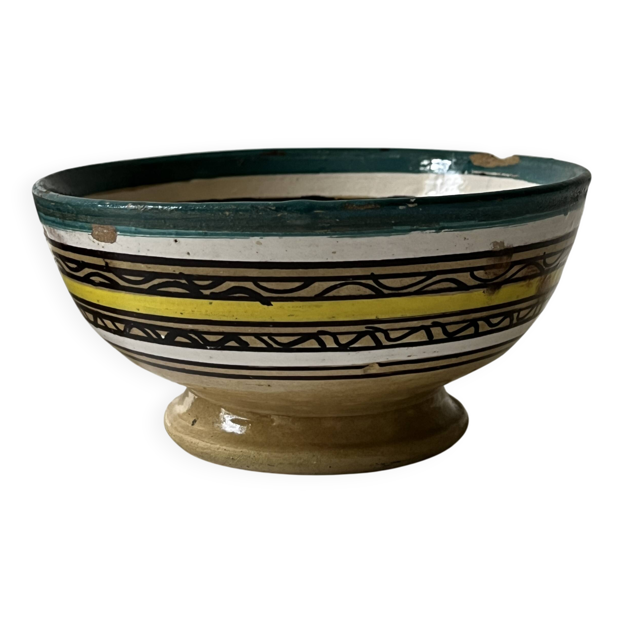 Antique Berber pottery in glazed ceramic
