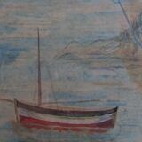 Old painting, watercolor "the Sharp", emblematic of Provence