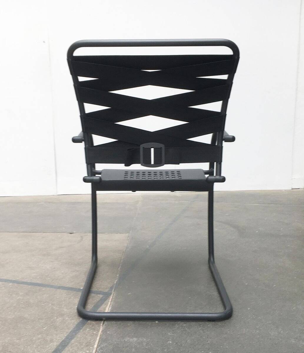 Set of vintage Italian postmodern cantilever armchairs Canasta by Heron Parigi for Heron Parigi Design.