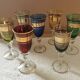 7 vintage crystal glasses