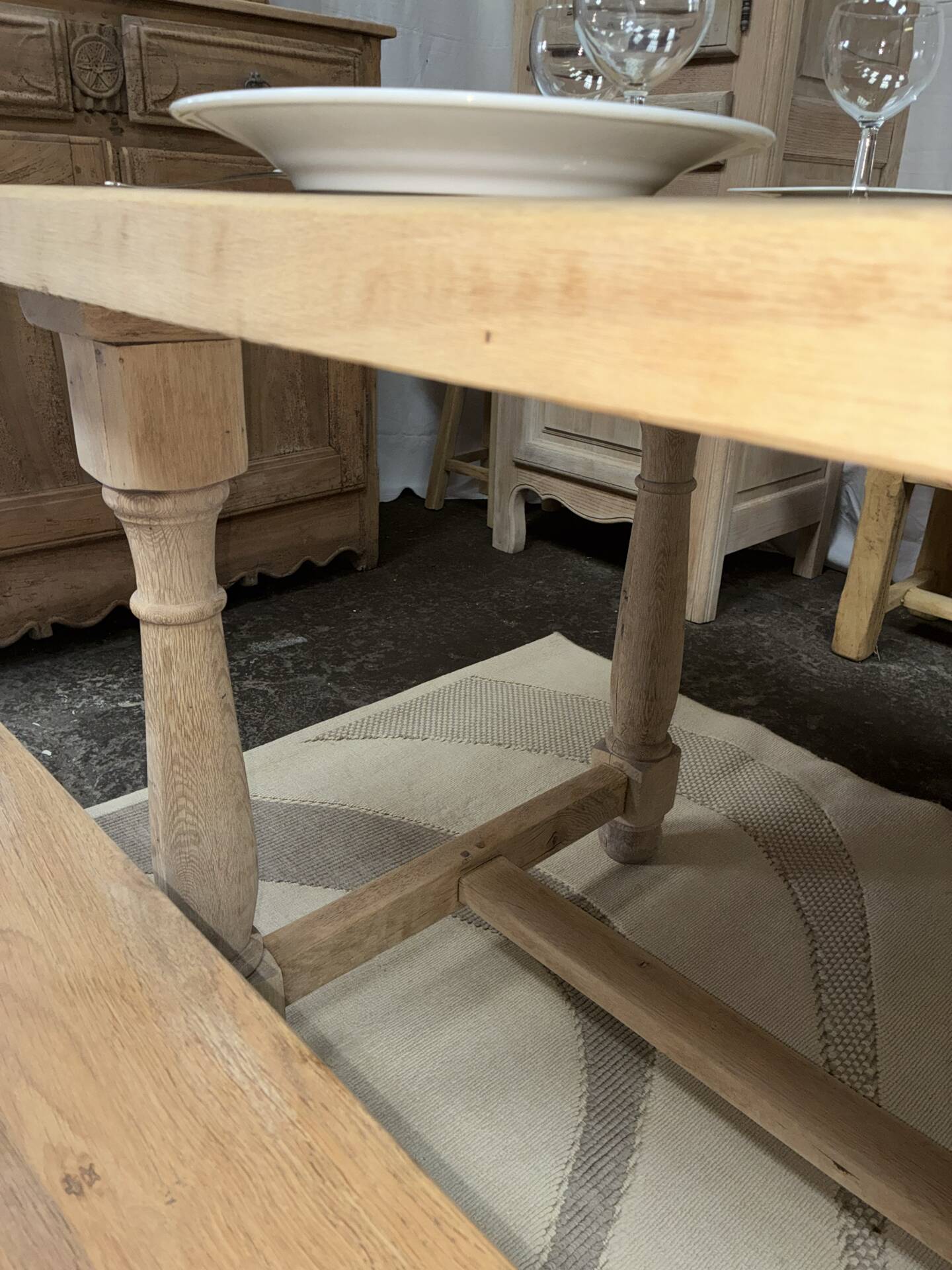 Solid oak farmhouse table