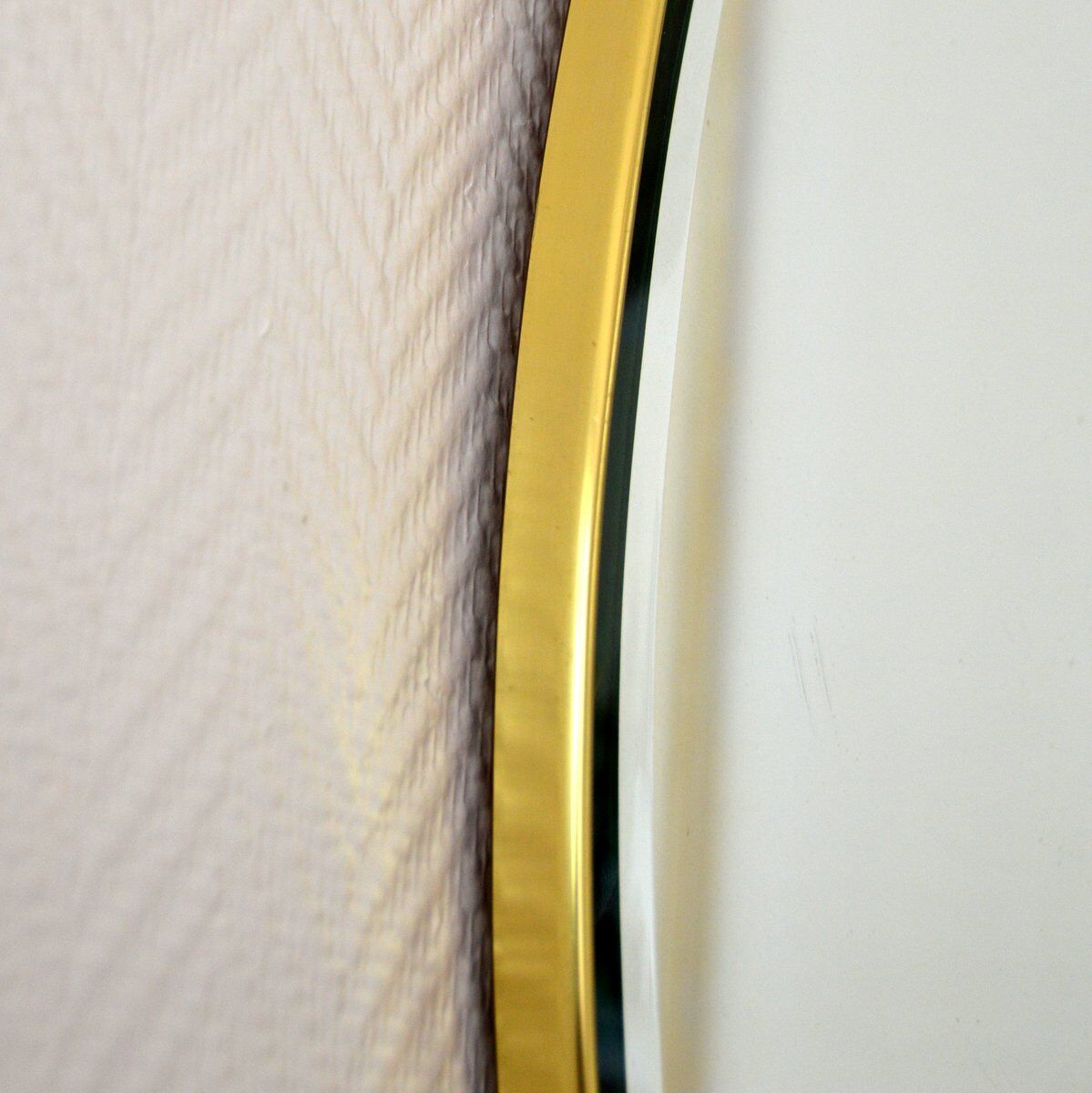 Brass 1960's vintage oval mirror, 36x61cm