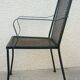 Series of 5 armchairs, openwork metal garden chairs, 60s/70s, stackable