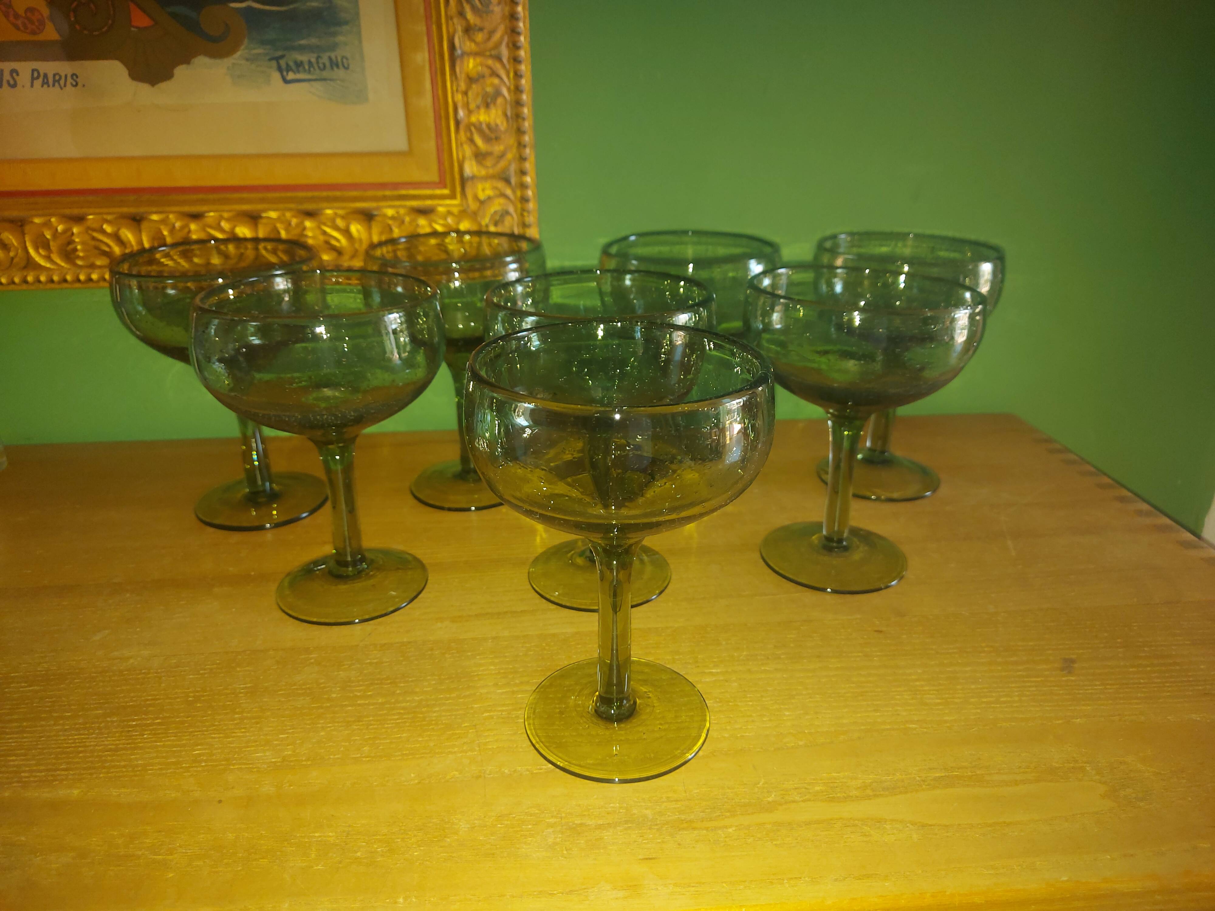 8 glasses in blown glass from Biot (cocktail, fruit cup)