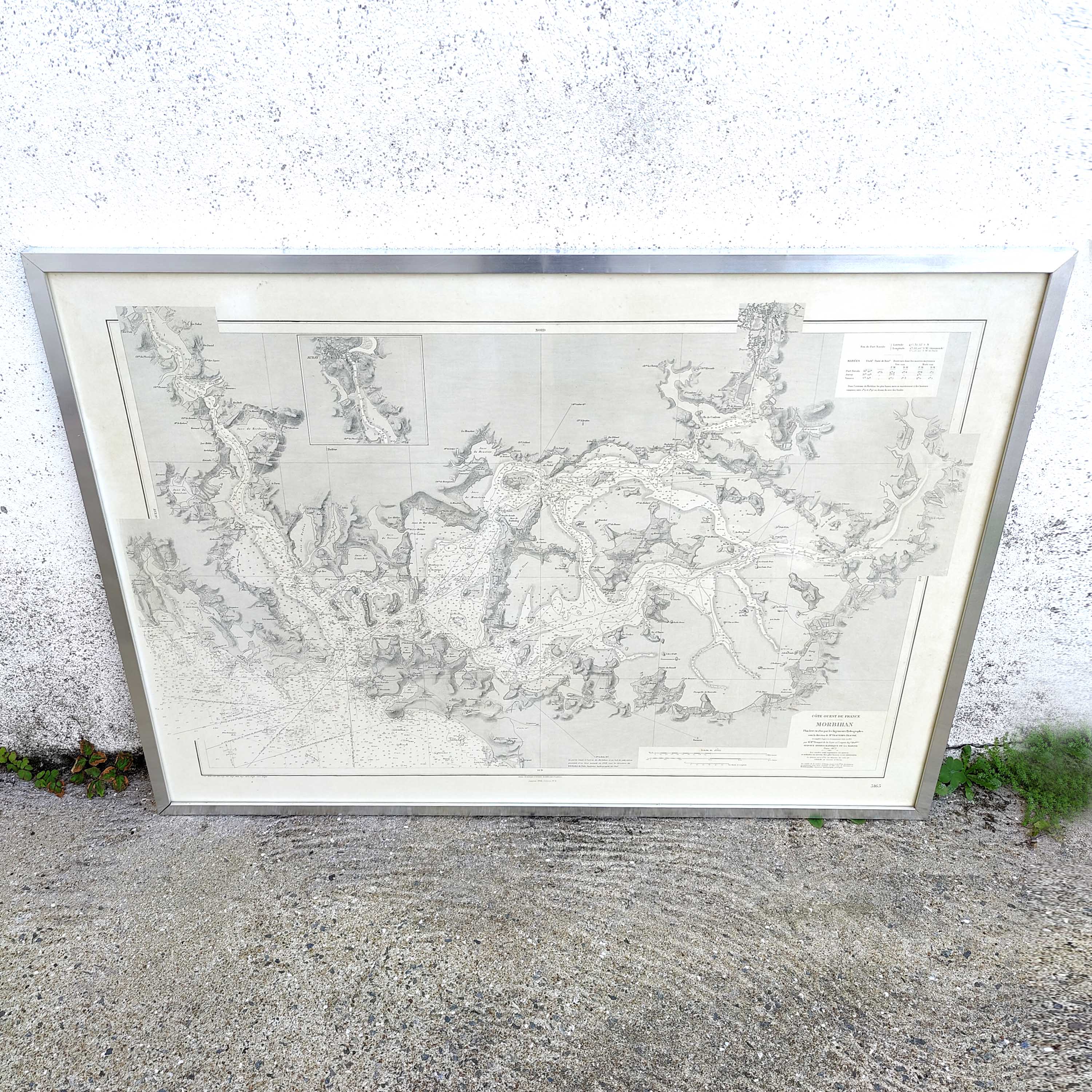 Old map Gulf of Morbihan Brittany 107 by 77cm