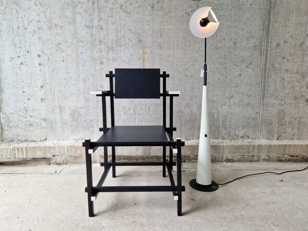 Réplique vintage de chaise haute Gerrit Rietveld, années 1980