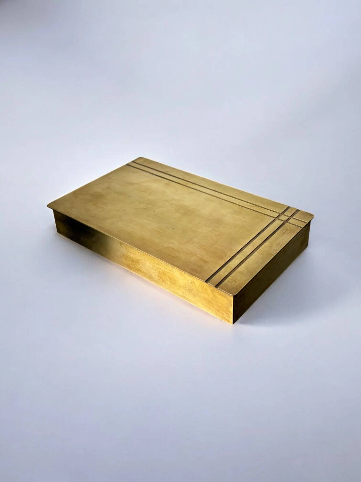 Art deco vanity box in brass, France, 1930s
