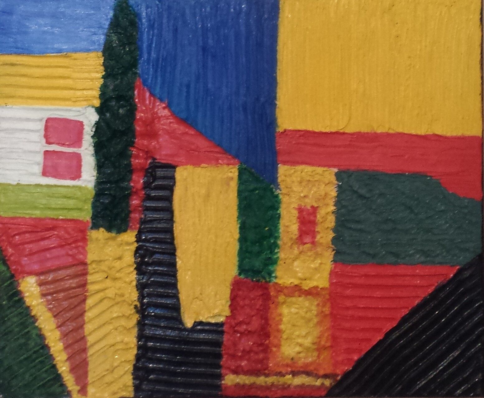 Tableau , peinture à l'huile  "toscane"