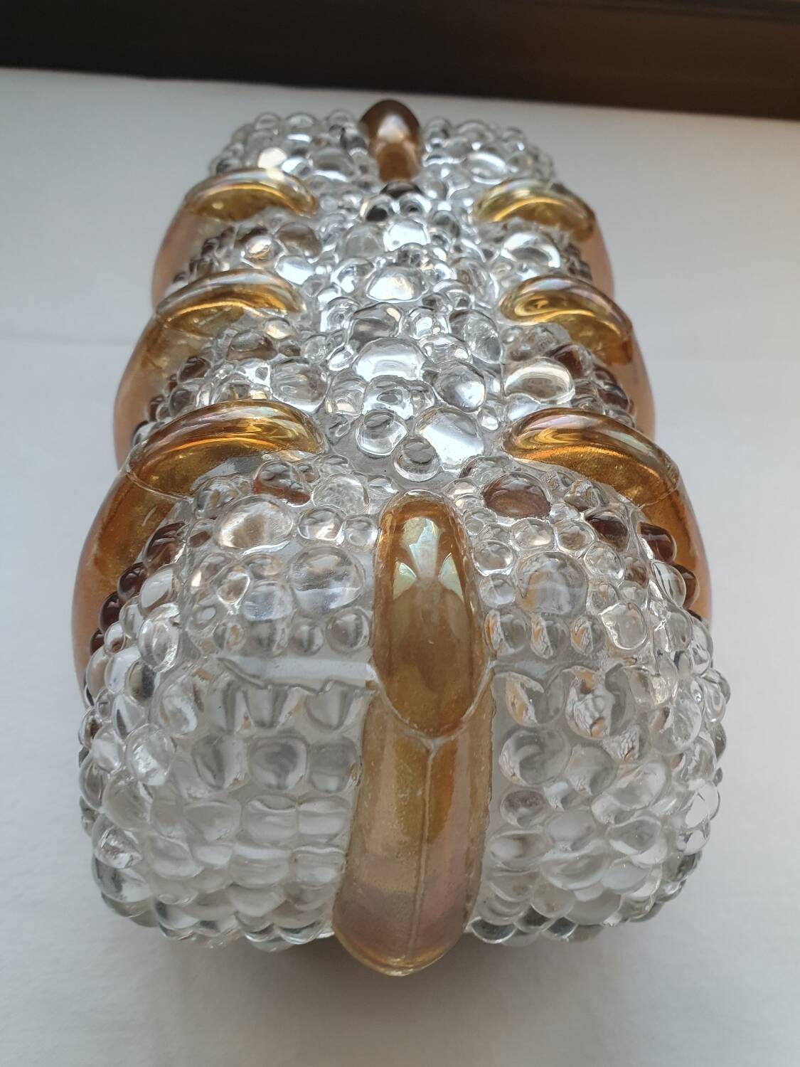 Bubble glass and amber wall light