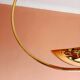 Vintage gold metal arc pendant light, 1980s