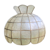 Lampshade for mother-of-pearl and vintage brass suspension
