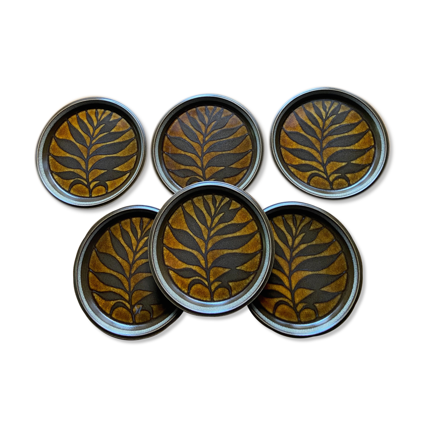 Set of 6 ceramic plates-model Ultima-Mikasa-Made in Japan-70s