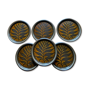 Set of 6 ceramic plates-model Ultima-Mikasa-Made in Japan-70s