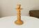 Vintage candle holder in weathered yellow wood