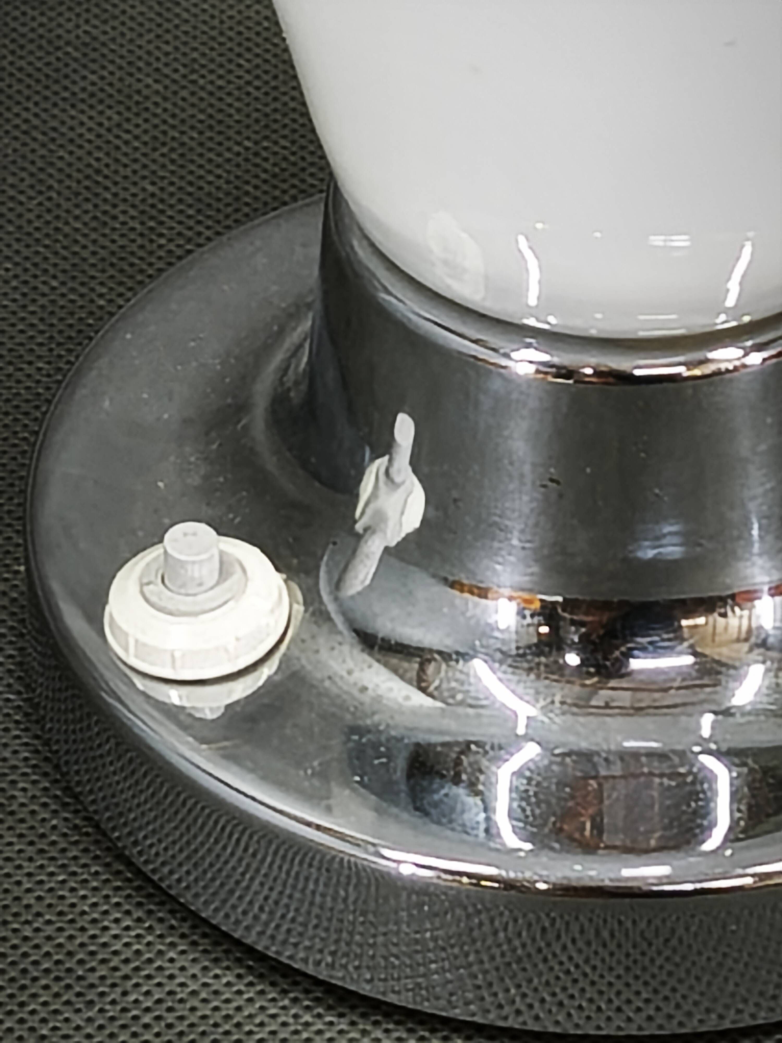 Josef hůrka bauhaus chrome and opaline glass table lamp for napako, 1940s