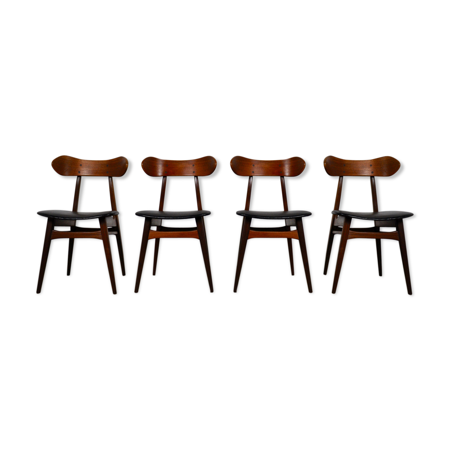 Dining table chairs by Louis van Teeffelen for Webe, 1950s, set of 4