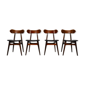 Dining table chairs by Louis van Teeffelen for Webe, 1950s, set of 4