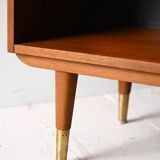 Scandinavian teak bookcase with black back panel