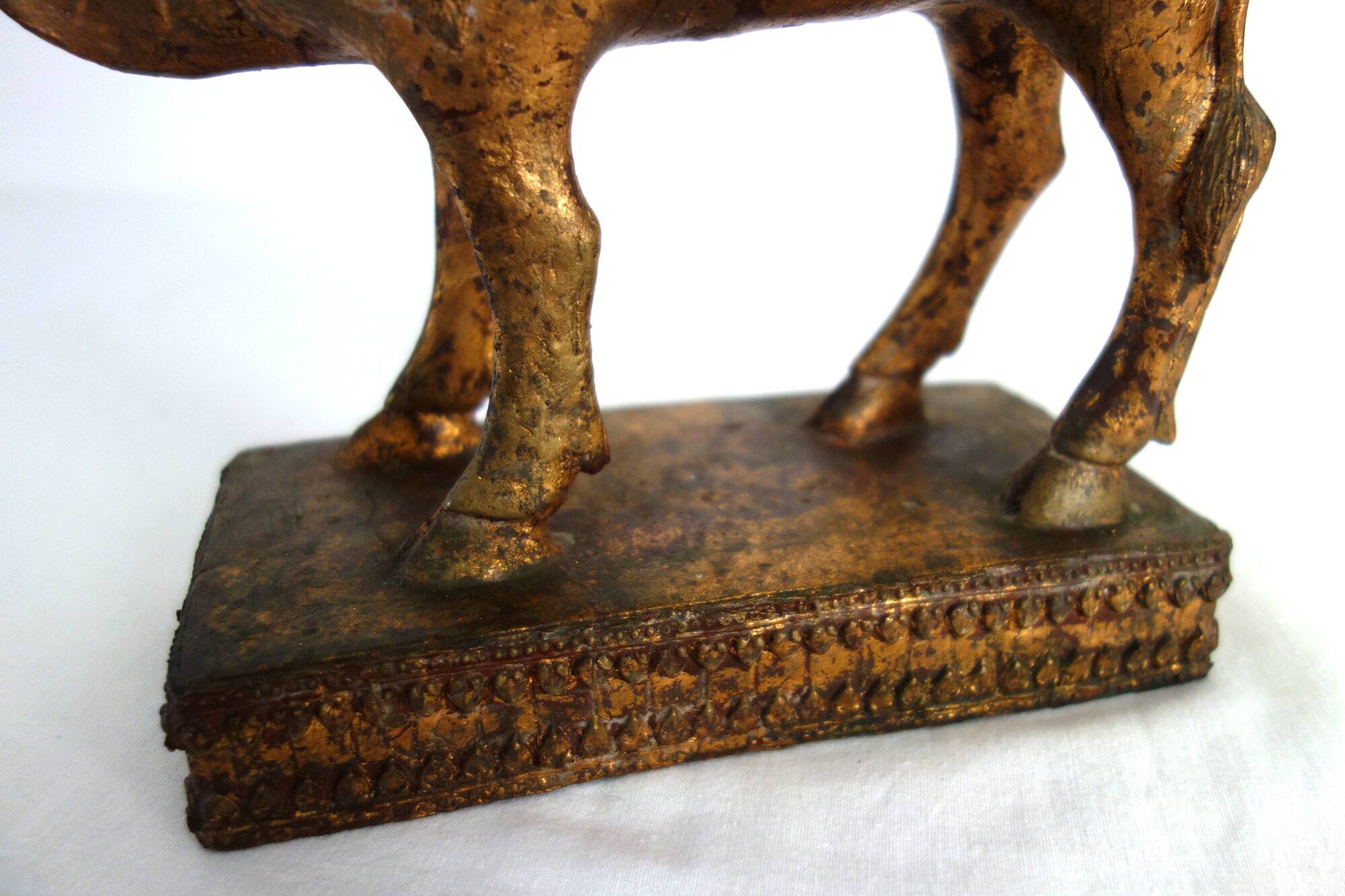 Golden bronze statue of Shiva on Nandi, India, mid-20th century.