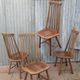 Scandinavian solid wooden high back spindle chairs, set of 4