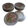 Set de 12 assiettes plates en ceramique decoree a la main -sic - casale monf. - italie - vintage 70