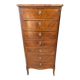Semainier Louis XV en marqueterie, dessus marbre