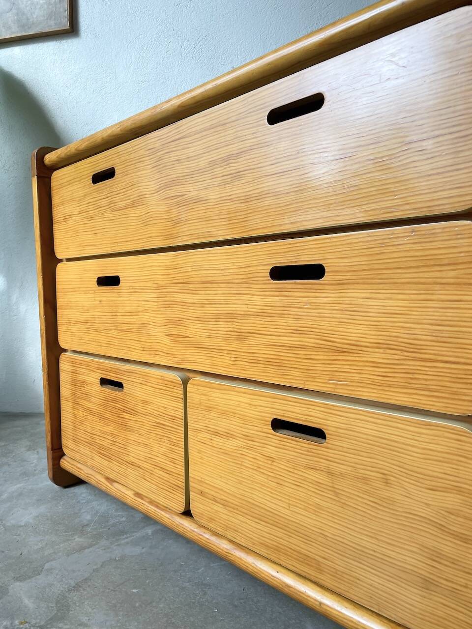 1980s pine chest of drawers