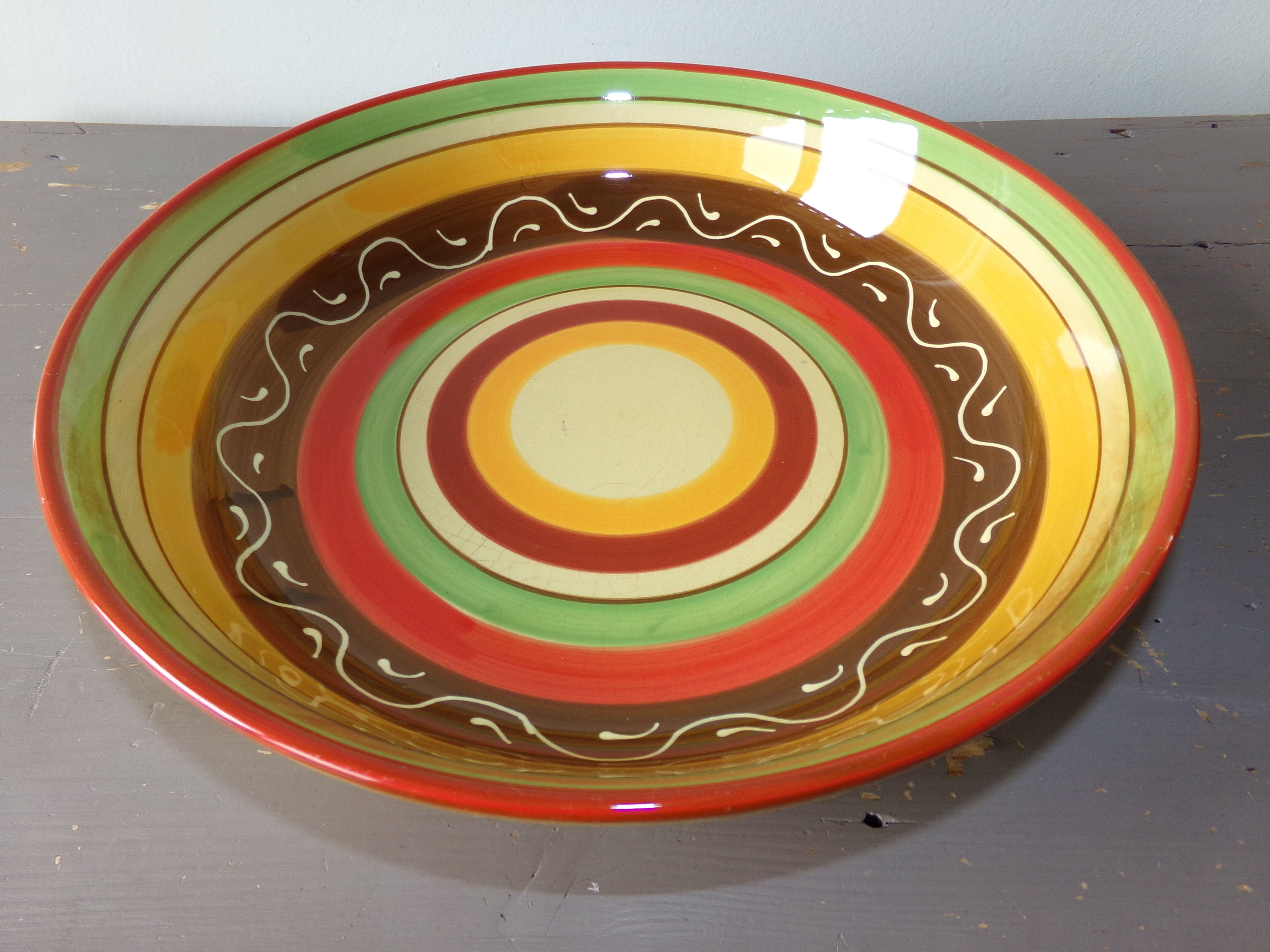 Glazed terracotta dish