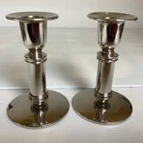 Pair of silver metal candlesticks