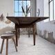 Solid oak farmhouse table with integrated extensions 1950