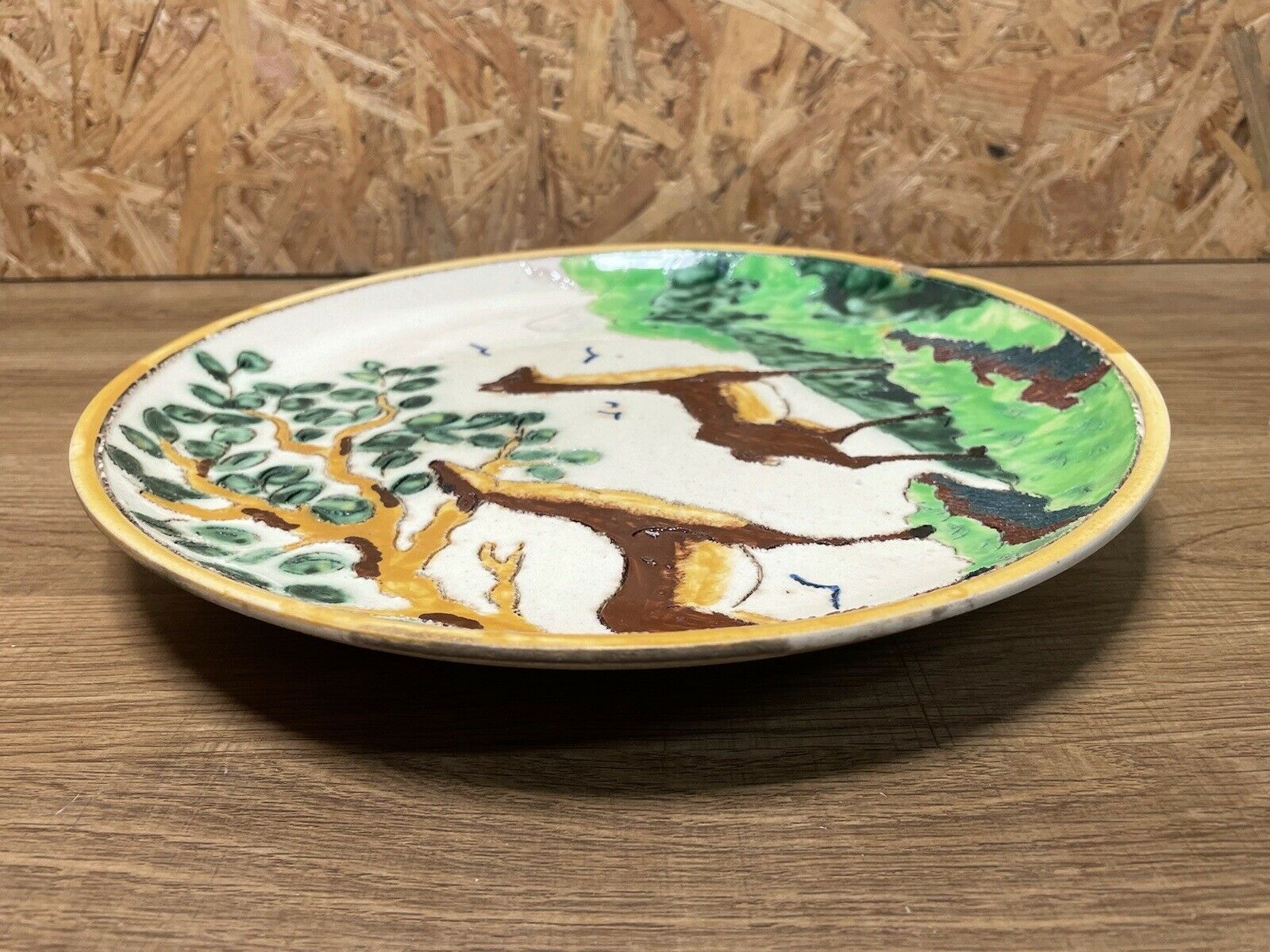 Cerart monaco large vintage ceramic dish, 60's, animal décor