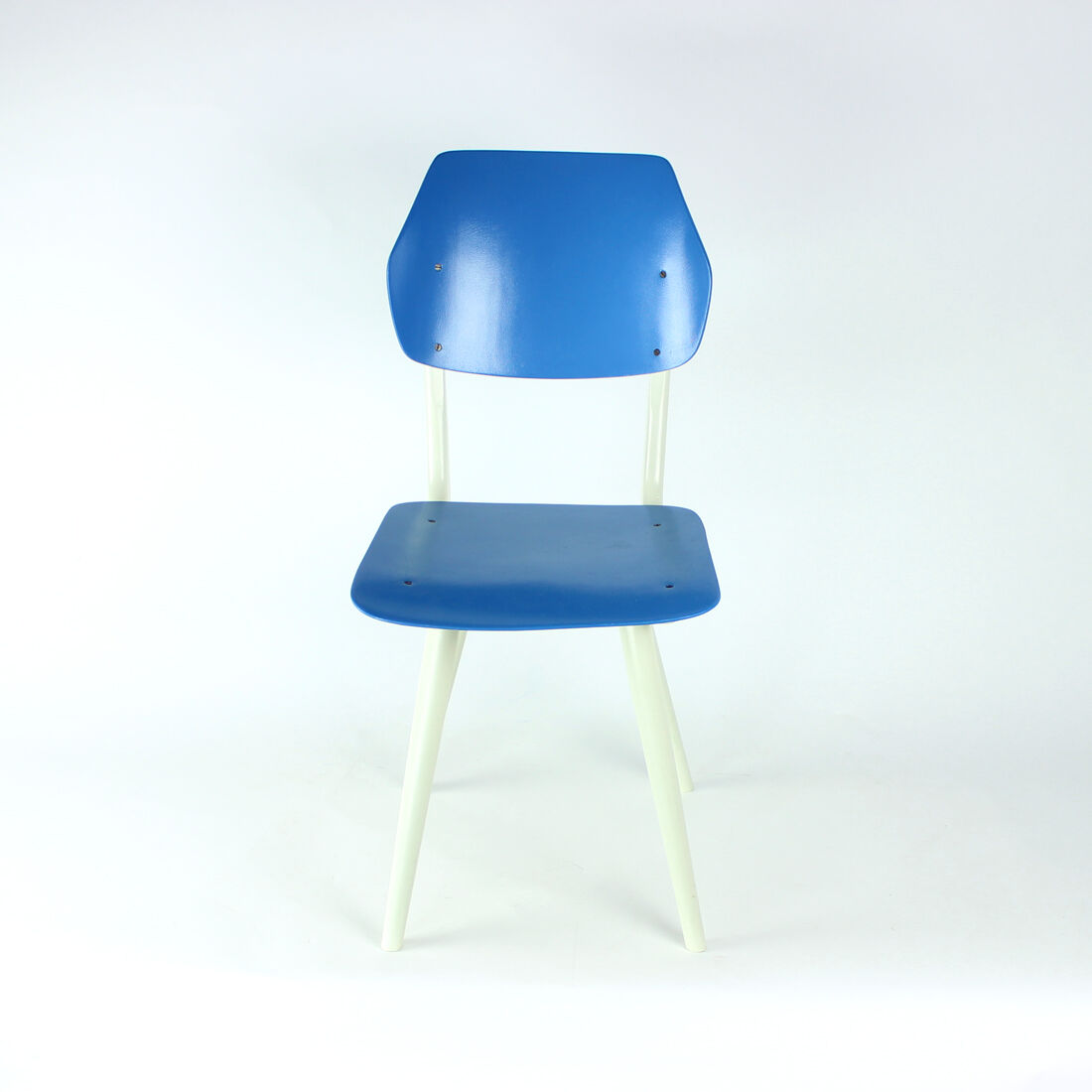 Chair in blue & white by ton, czechoslovakia 1960s