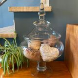 Glass jar on pedestal