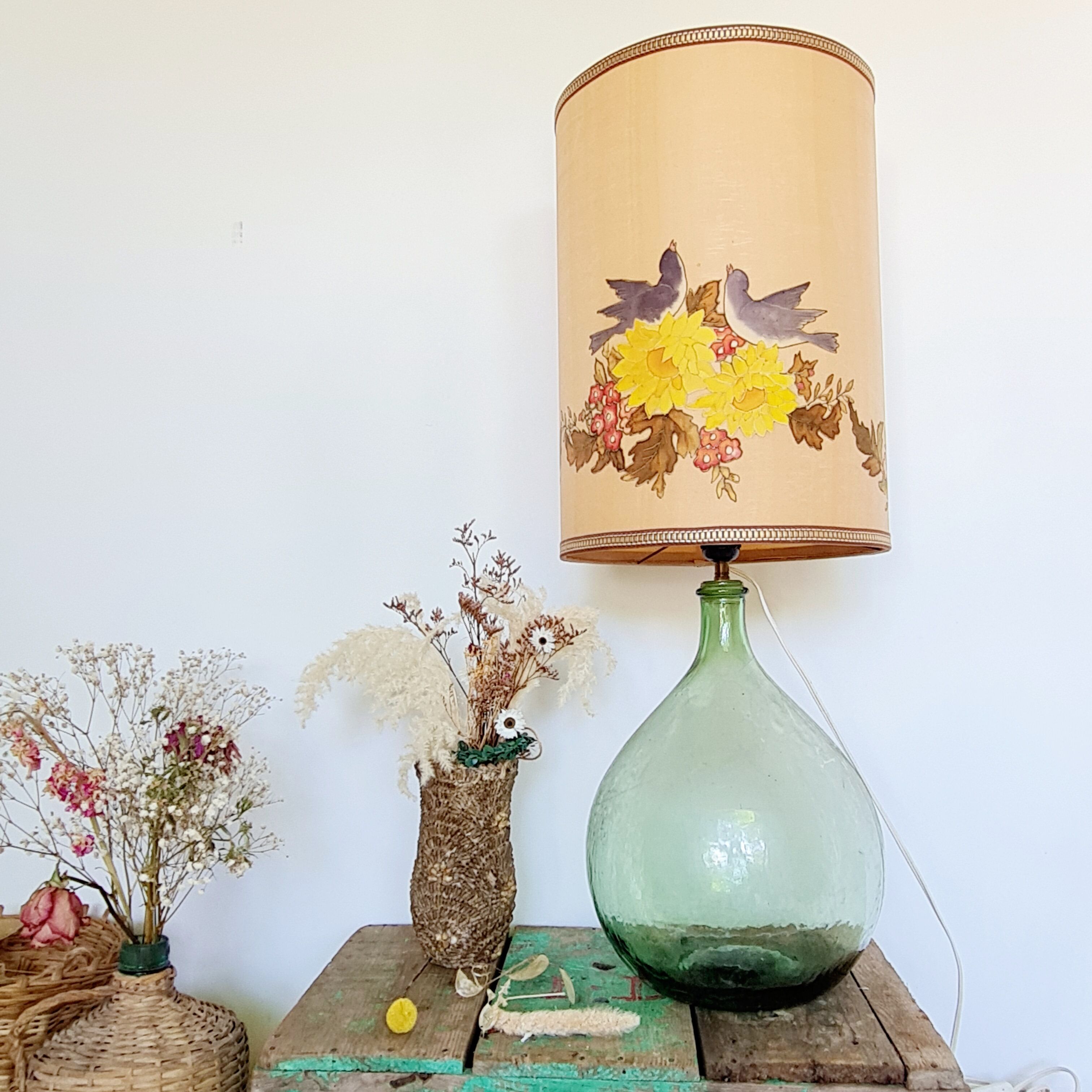Lady jeanne lamp and silk lampshade