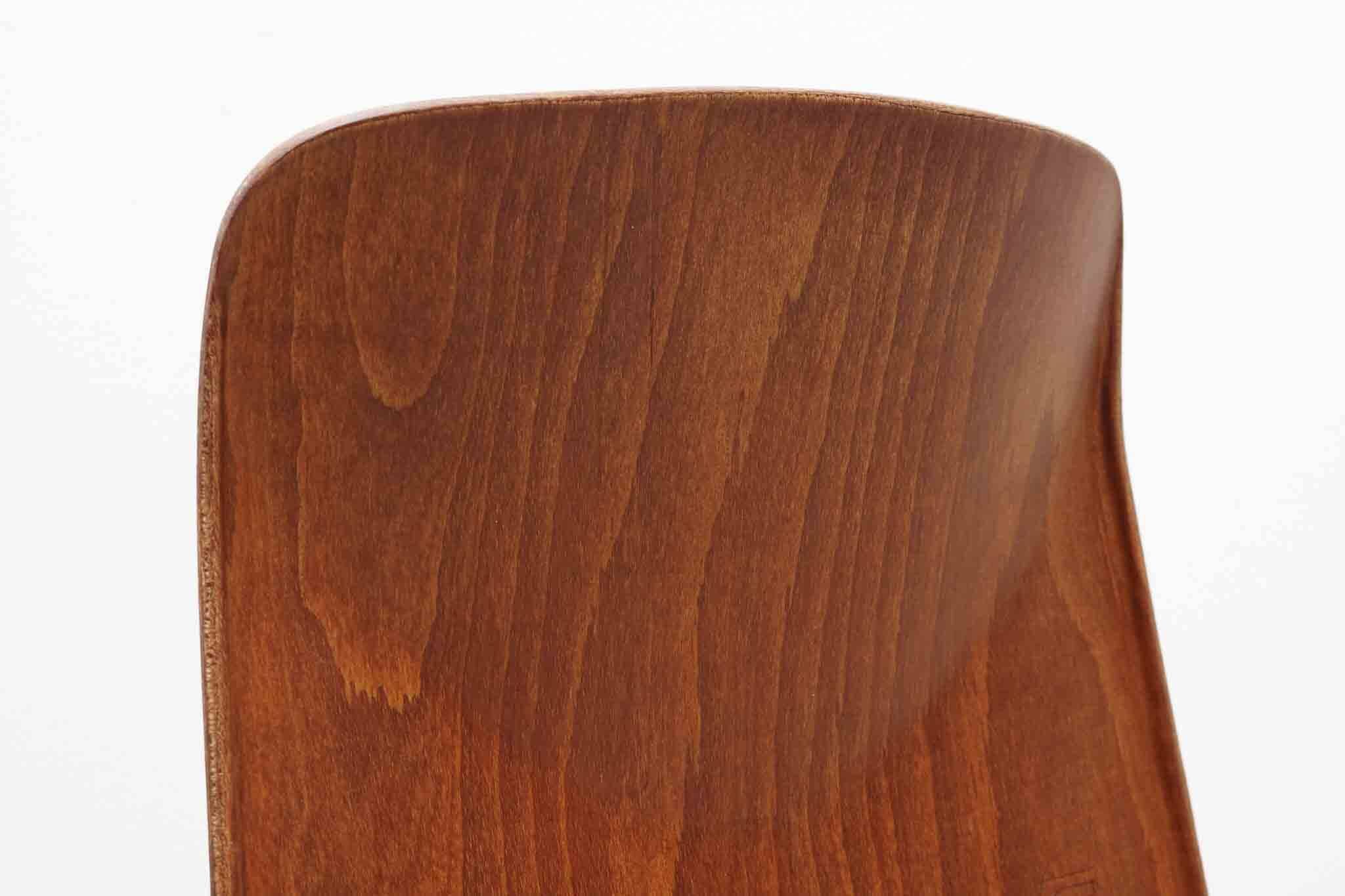 Flötotto chair with straight shell, oak and chrome