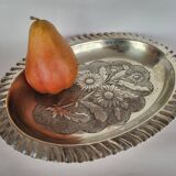 Antique Silver Plated Brass Oval Dish Fruit Bowl
