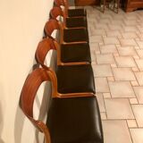 Suite de 6 chaises Baumann modèle traineau