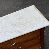 Antique 19th-century wooden chest of drawers with a marble top