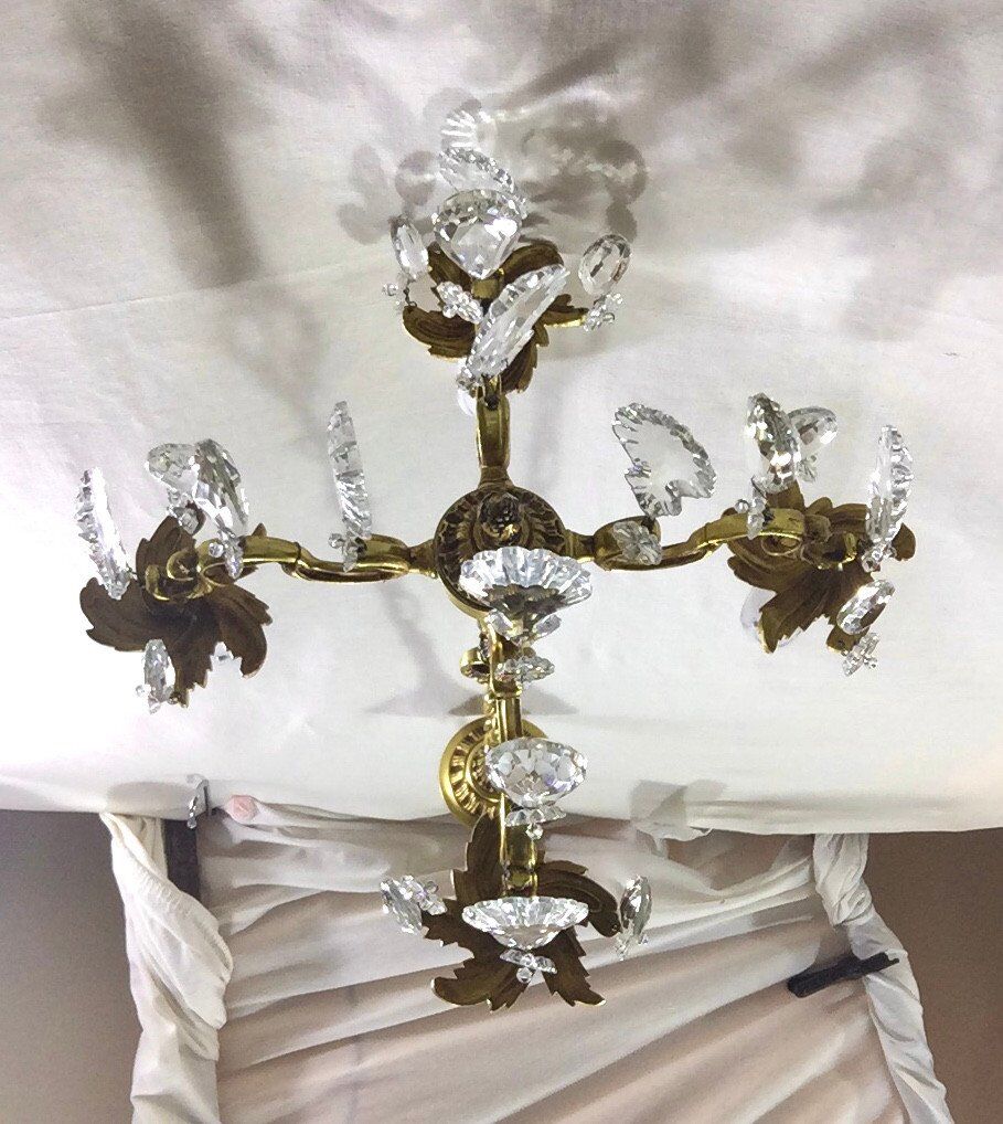 Chandelier 4 lights bronze and grapevines