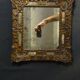 Regency mirror with parcloses in gilded carved wood 39 x 65 cm