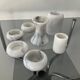 Series of 6 vintage candle holders in white marble 70s